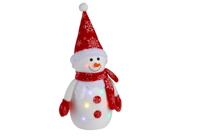 Julefigur med farvet LED-lys H33 cm